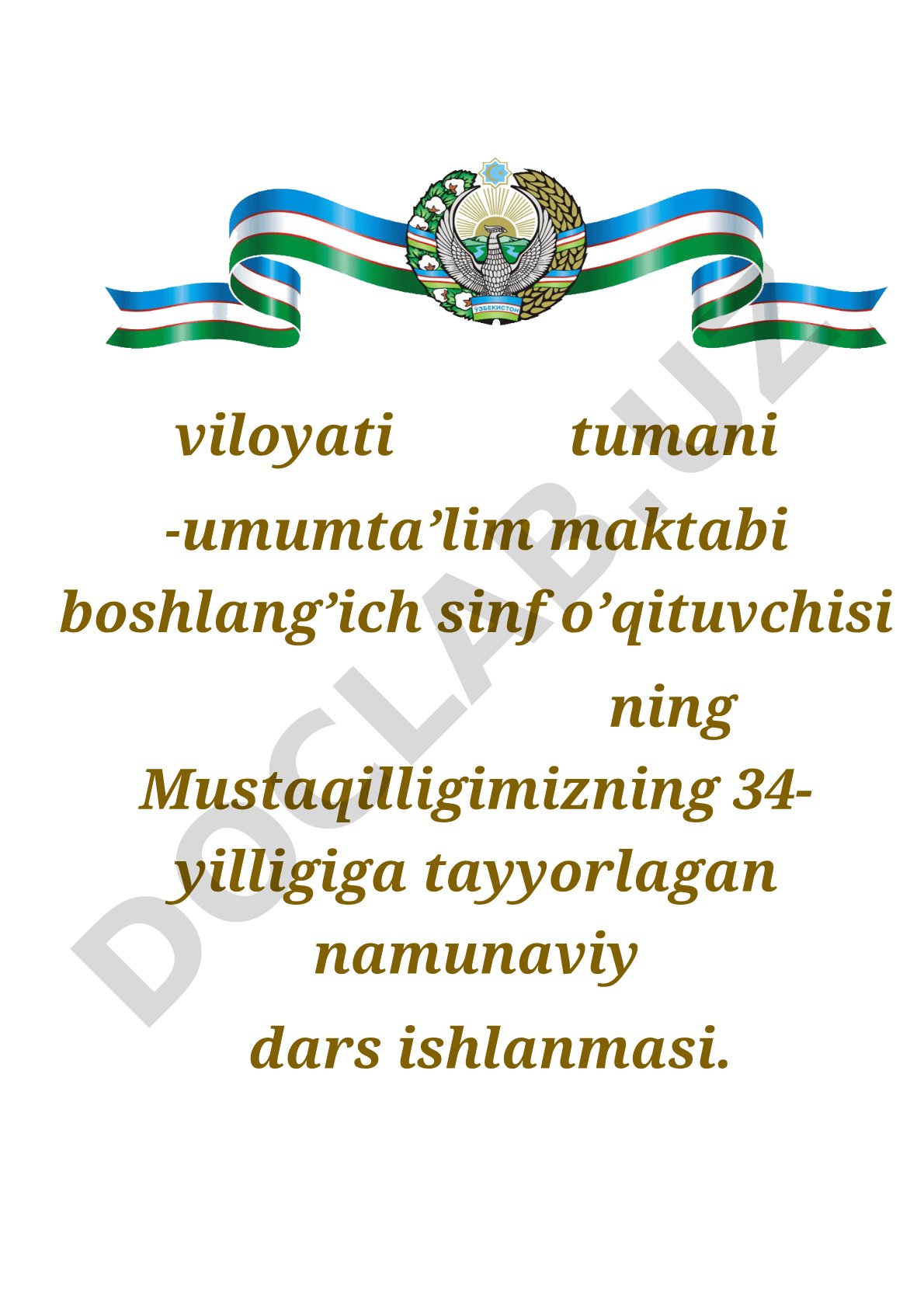 Yangi Oʻzbekiston – yangi imkoniyatlar yurti!