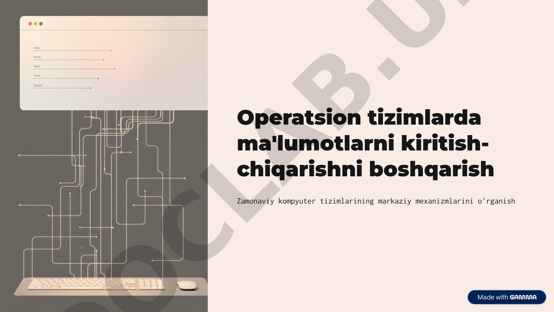 Operatsion tizimlarda ma'lumotlarni kiritish-chiqarishni boshqarish
