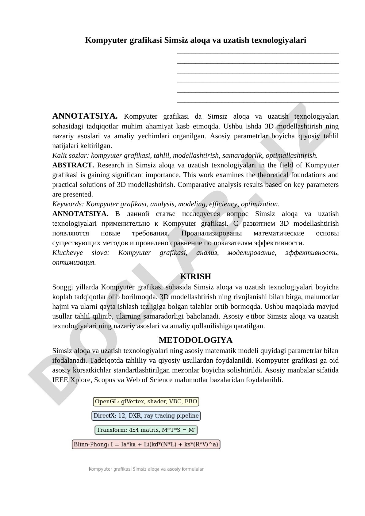 Kompyuter grafikasi Simsiz aloqa va uzatish texnologiyalari