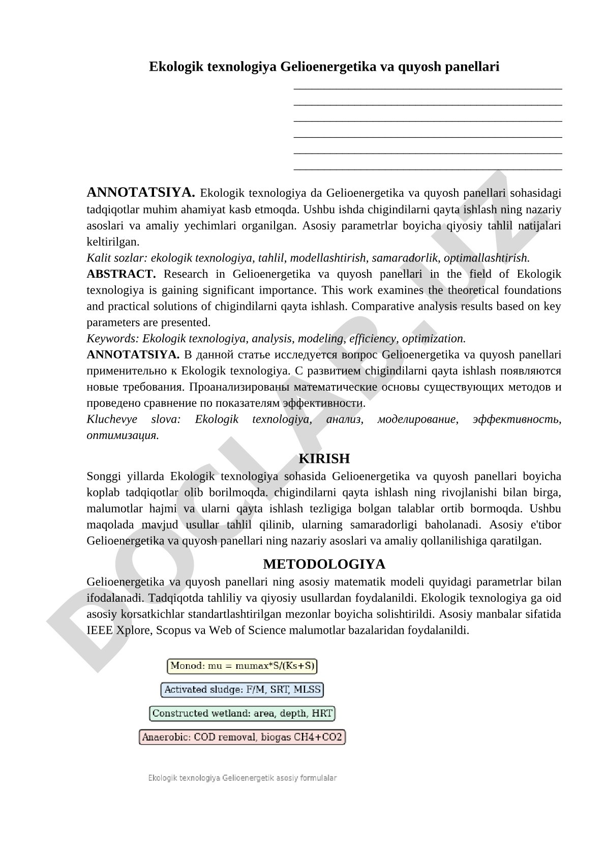 Ekologik texnologiya Gelioenergetika va quyosh panellari
