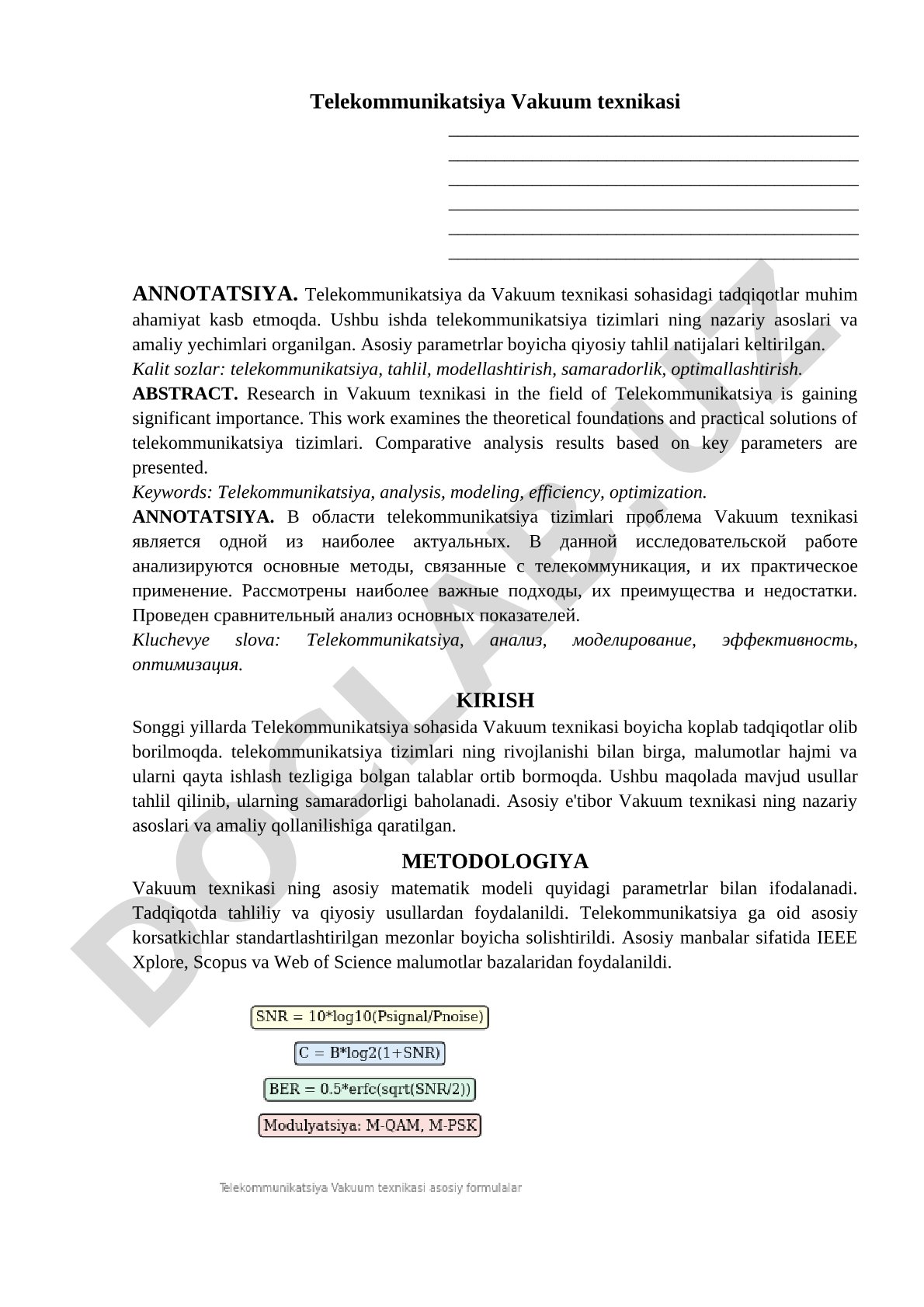 Telekommunikatsiya Vakuum texnikasi