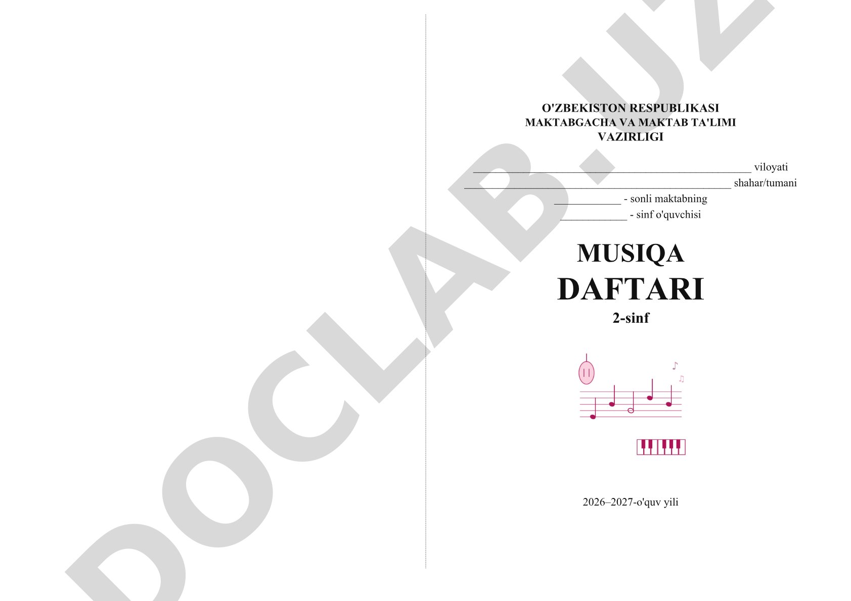 Musiqa daftari 2-sinf