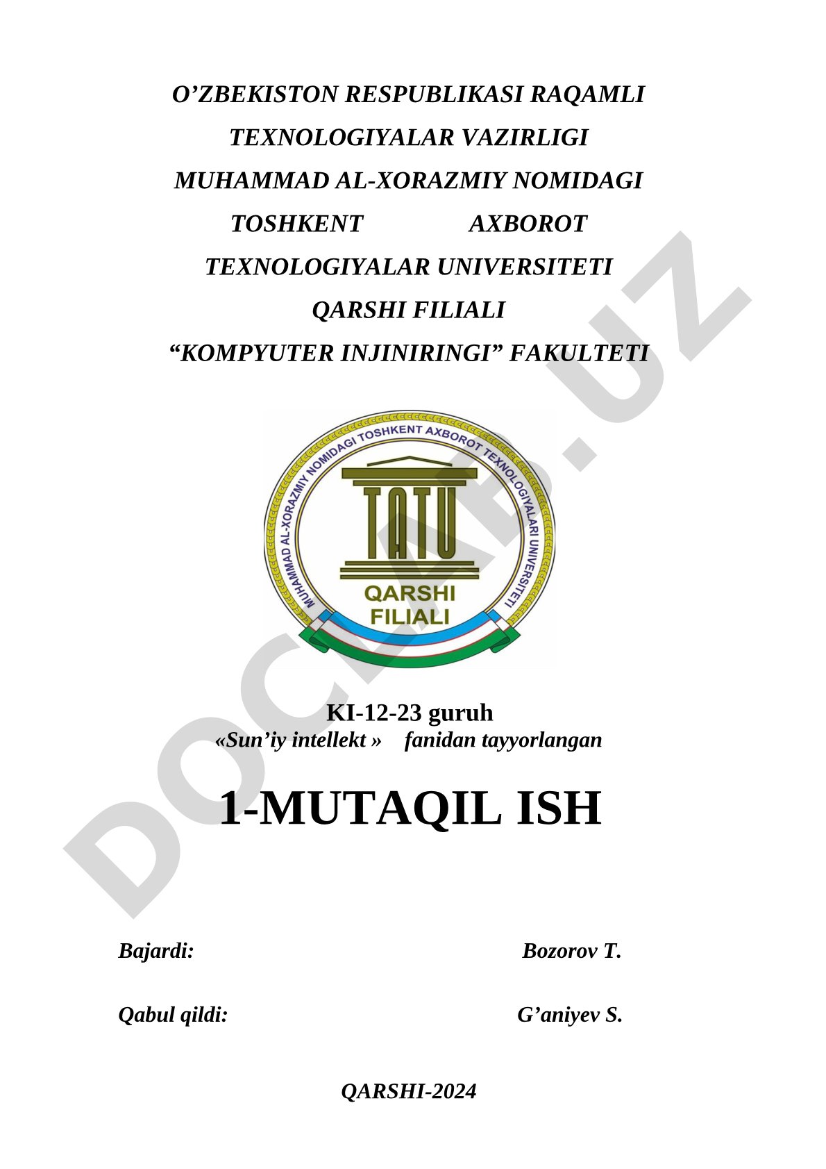 Bilimlar bazasi va bilimlarni namoyish qilish modellari tahlili