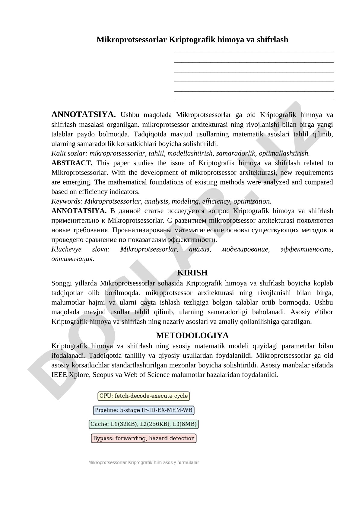 Mikroprotsessorlar Kriptografik himoya va shifrlash