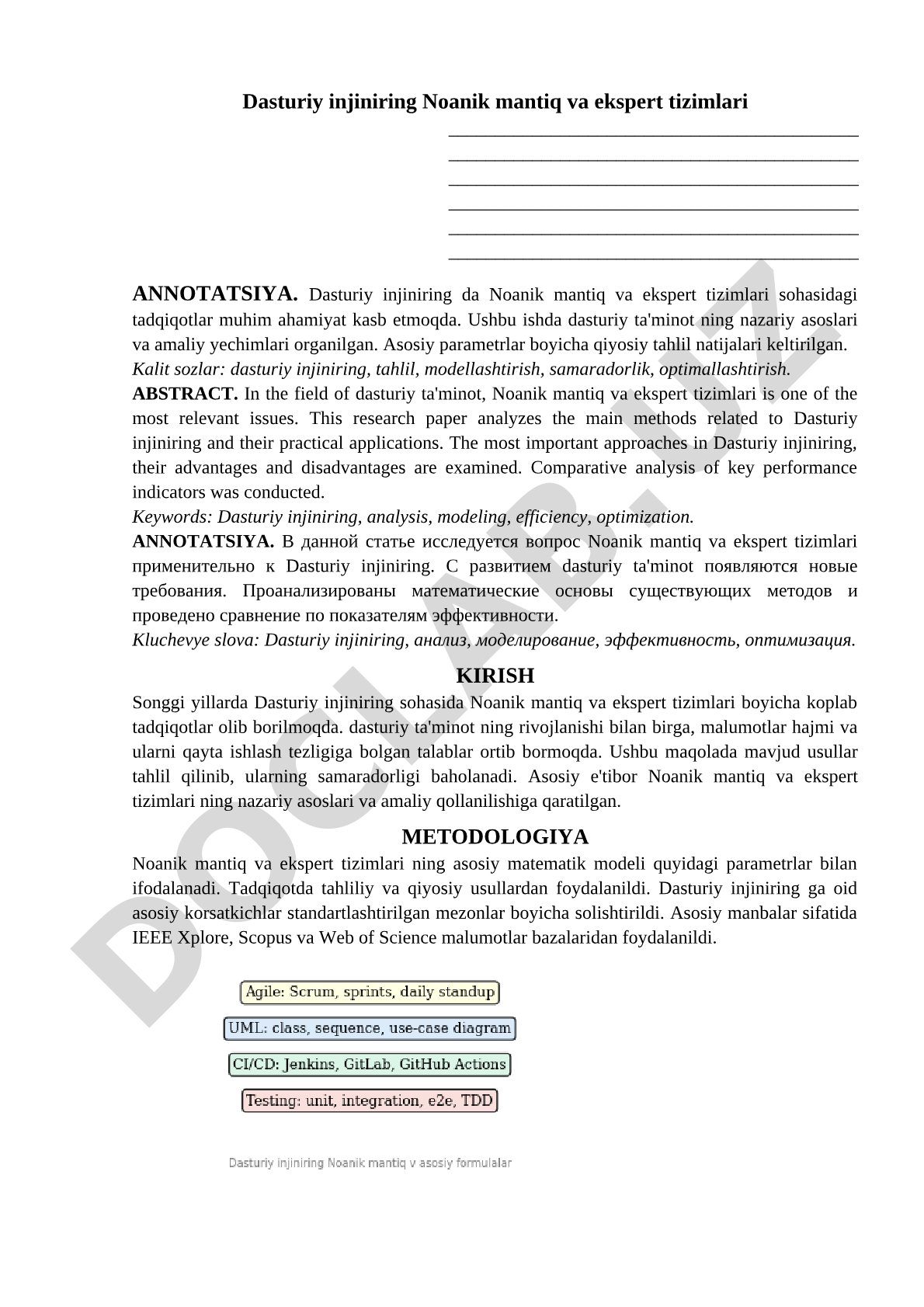 Dasturiy injiniring Noanik mantiq va ekspert tizimlari