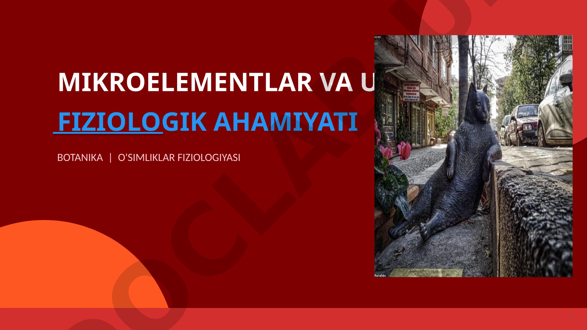 Mikroelementlar va ularning fiziologik ahamiyati