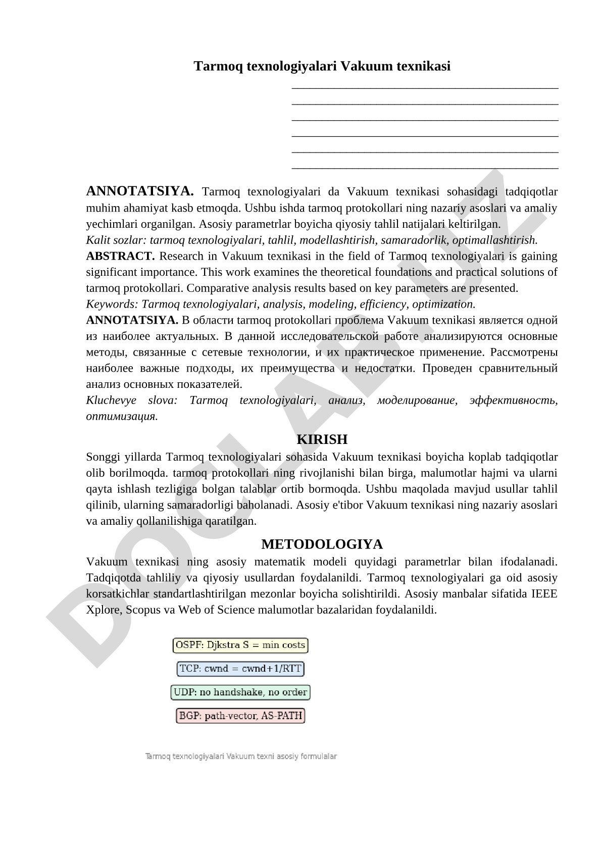 Tarmoq texnologiyalari Vakuum texnikasi