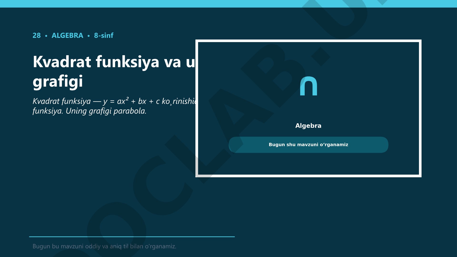 Kvadrat funksiya va uning grafigi