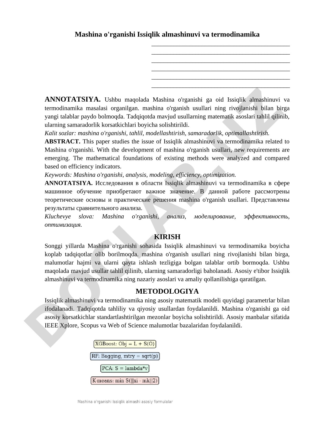Mashina o'rganishi Issiqlik almashinuvi va termodinamika
