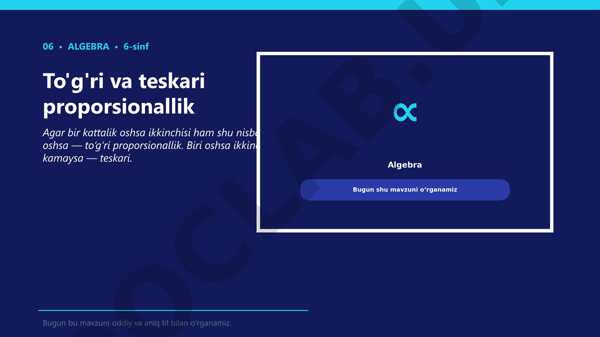 To'g'ri va teskari proporsionallik