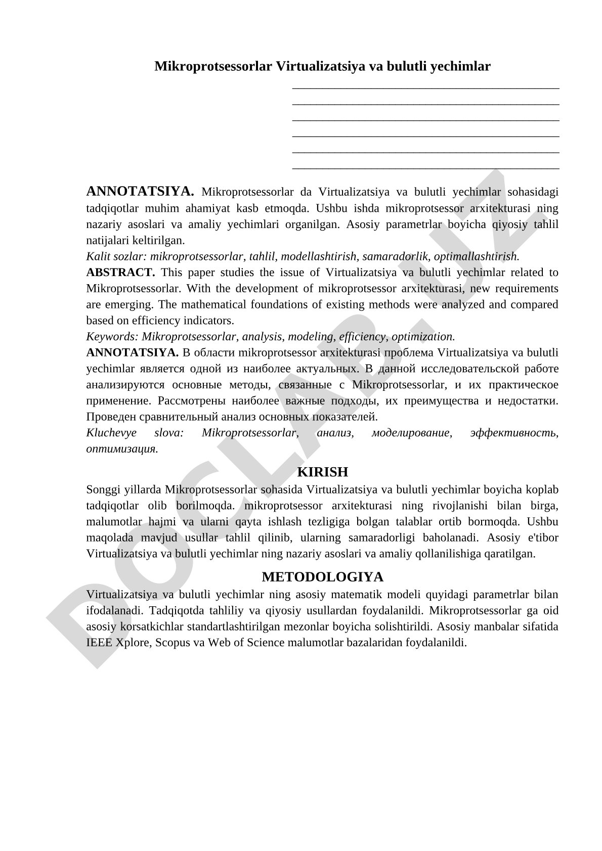 Mikroprotsessorlar Virtualizatsiya va bulutli yechimlar