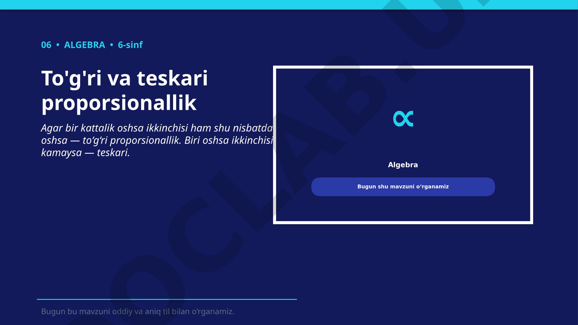 To'g'ri va teskari proporsionallik