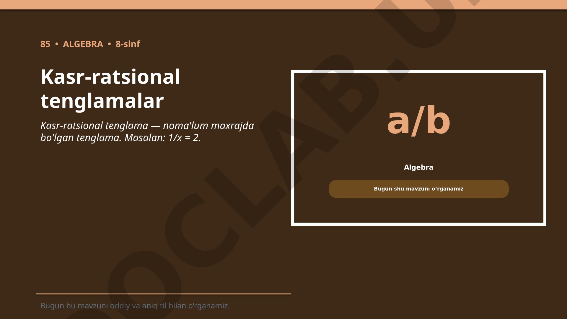 Kasr-ratsional tenglamalar