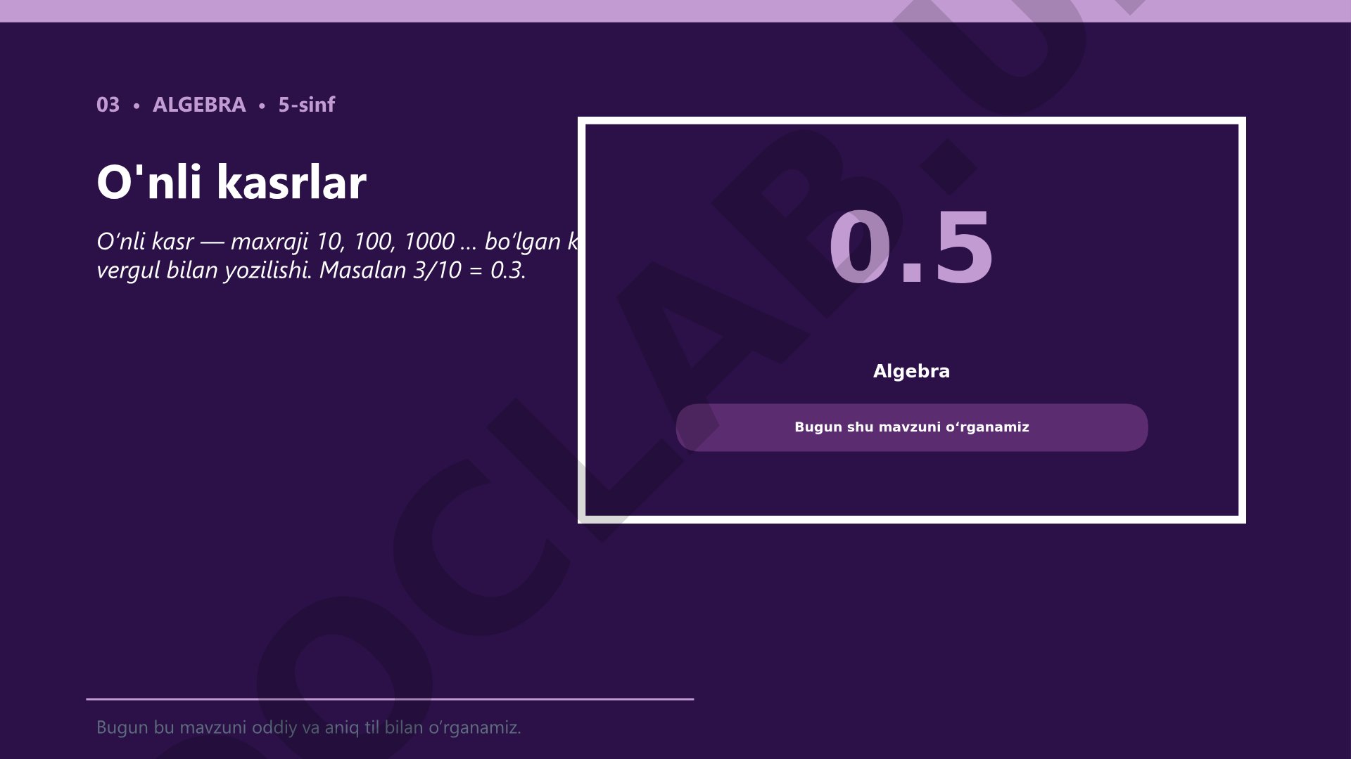 5-sinf O'nli kasrlar
