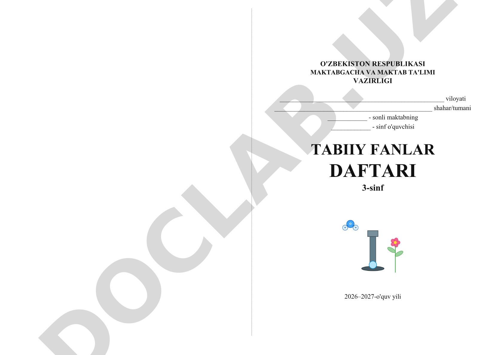 Tabiiy fanlar daftari 3-sinf