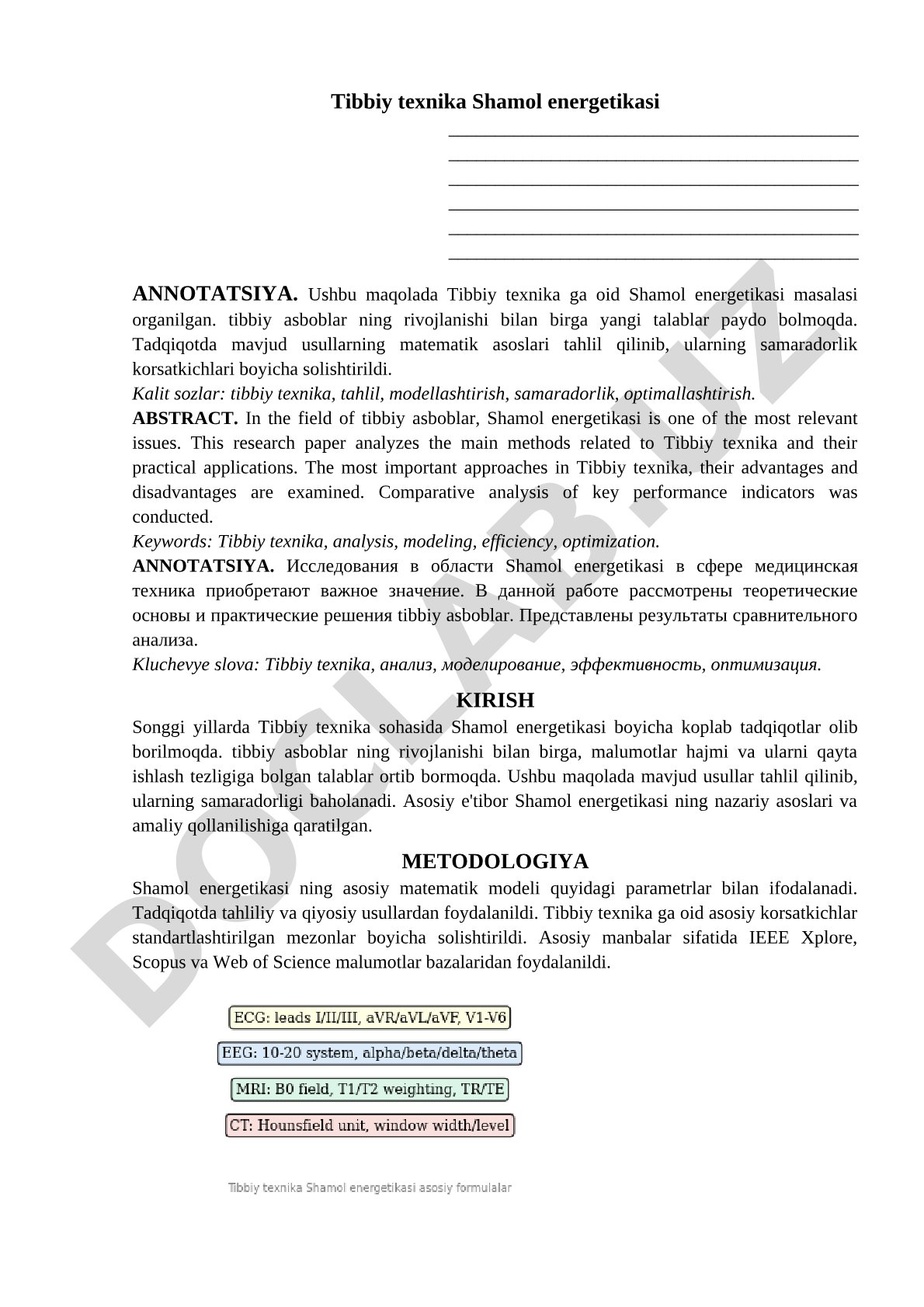 Tibbiy texnika Shamol energetikasi