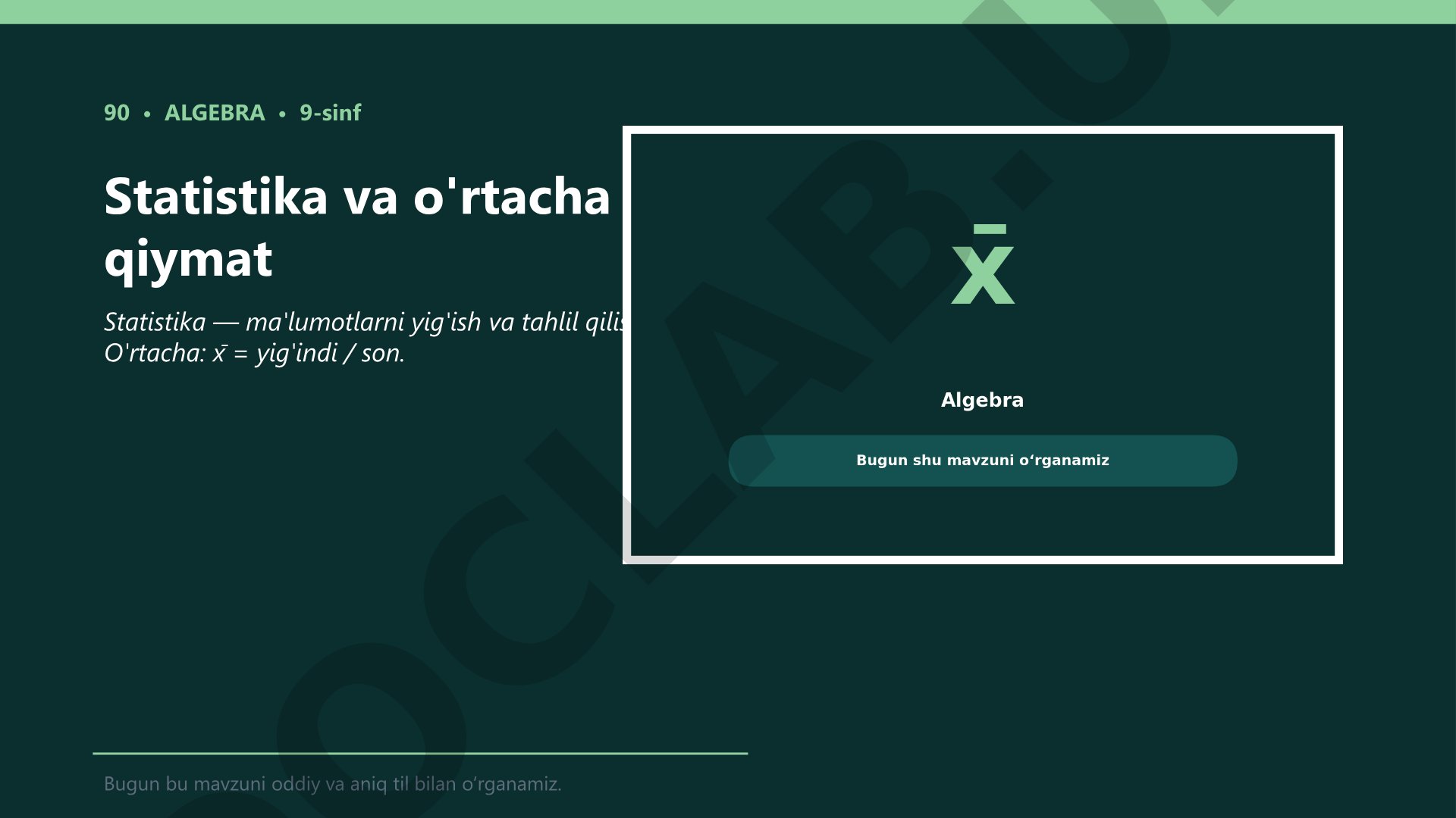 Statistika va o'rtacha qiymat