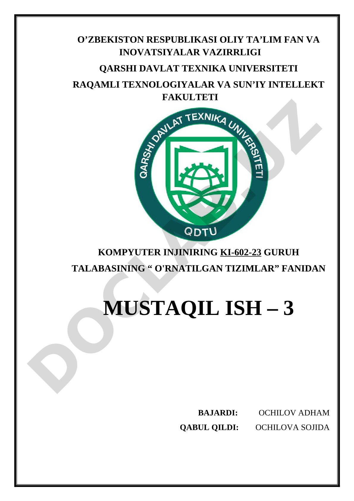 Shinalarni tashkil etilishi