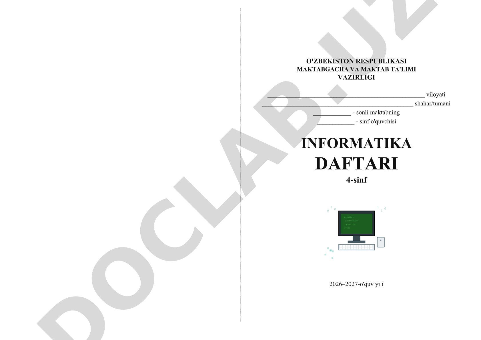 Informatika daftari 4-sinf