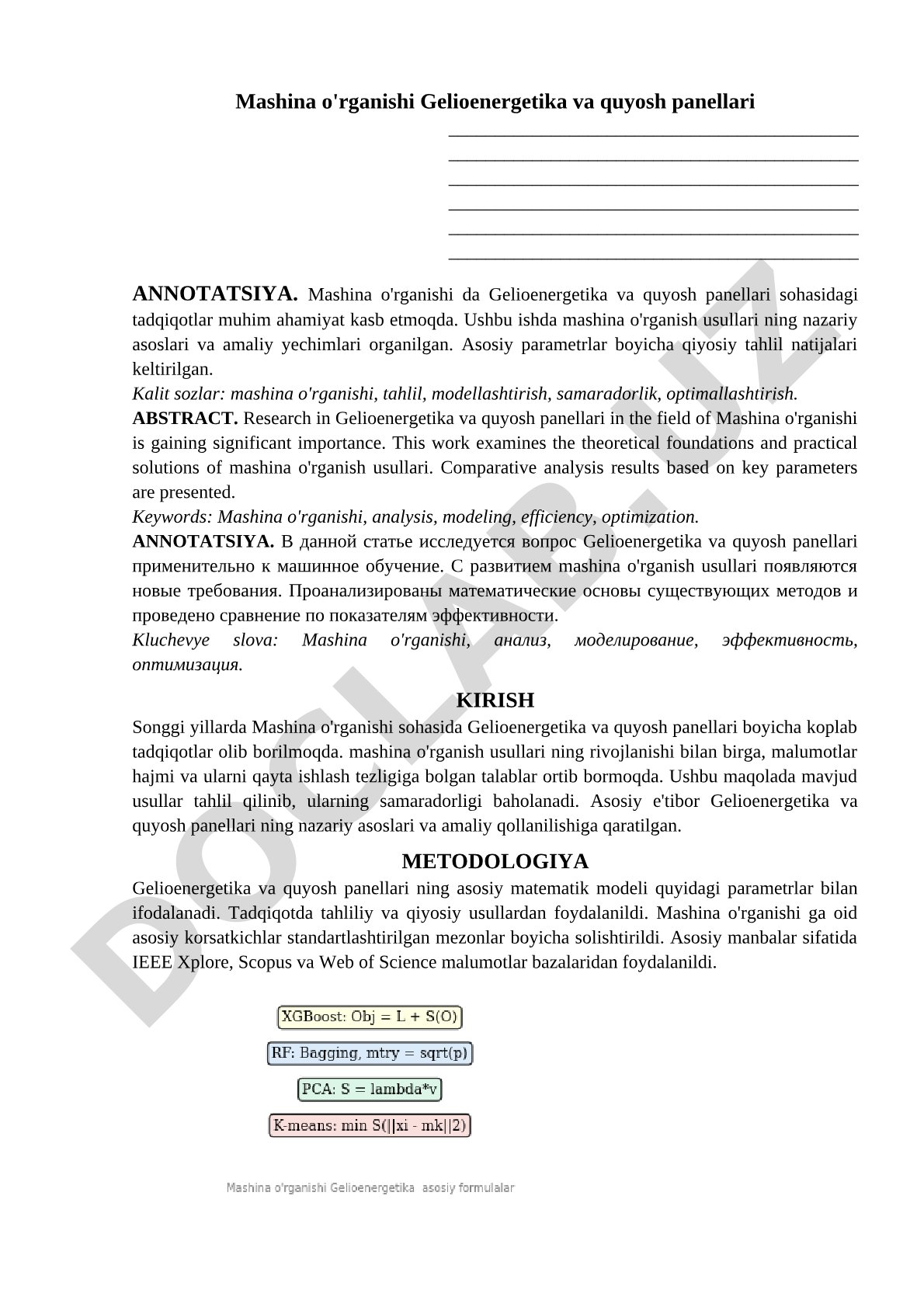 Mashina o'rganishi Gelioenergetika va quyosh panellari