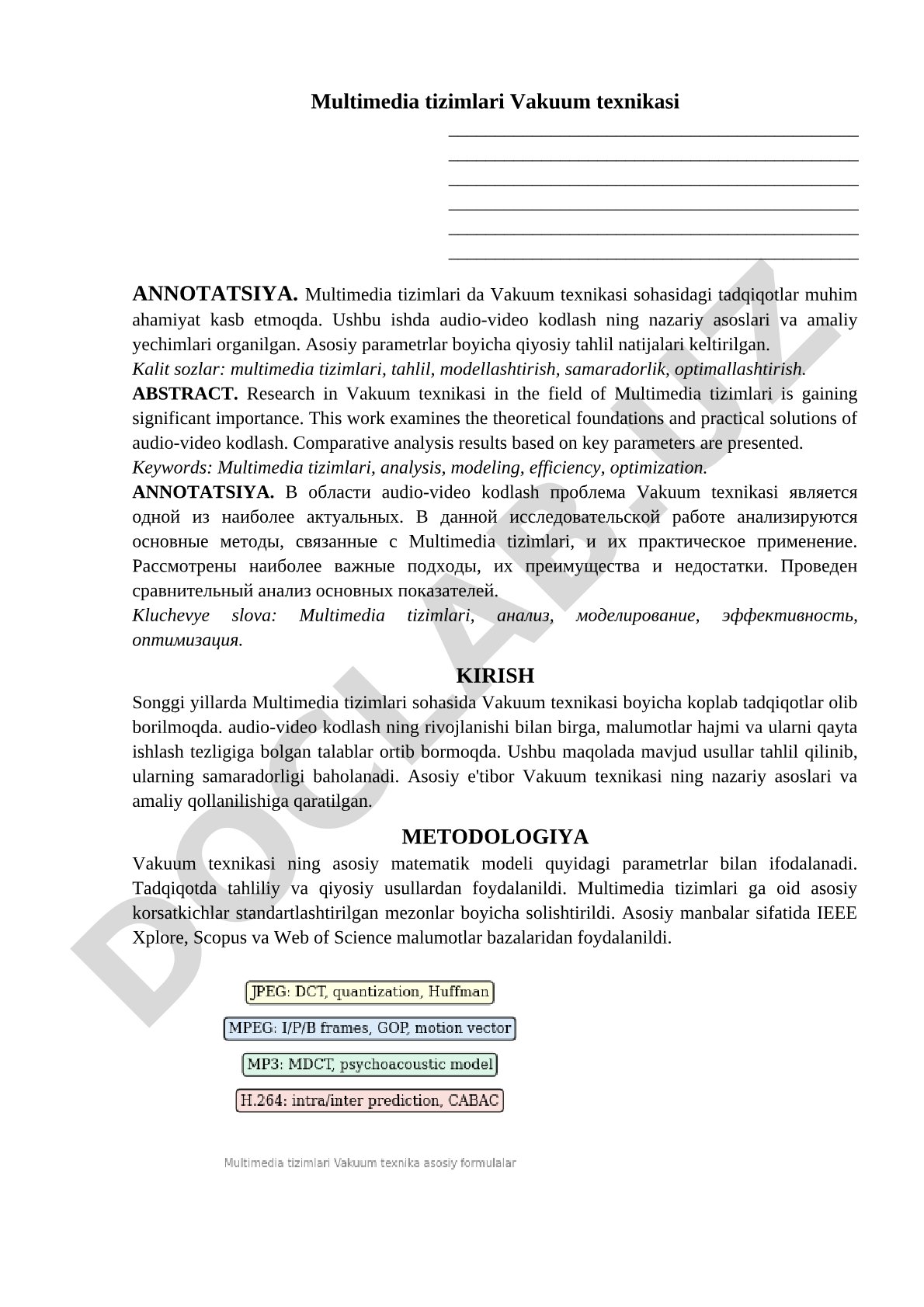 Multimedia tizimlari Vakuum texnikasi