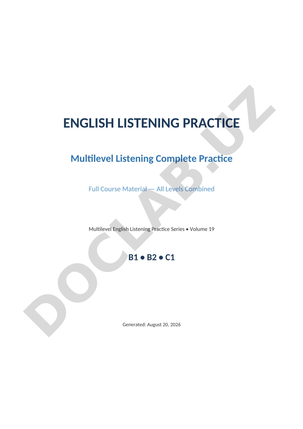 English Listening Practice Multilevel Listening Complete Practice Full Course Material