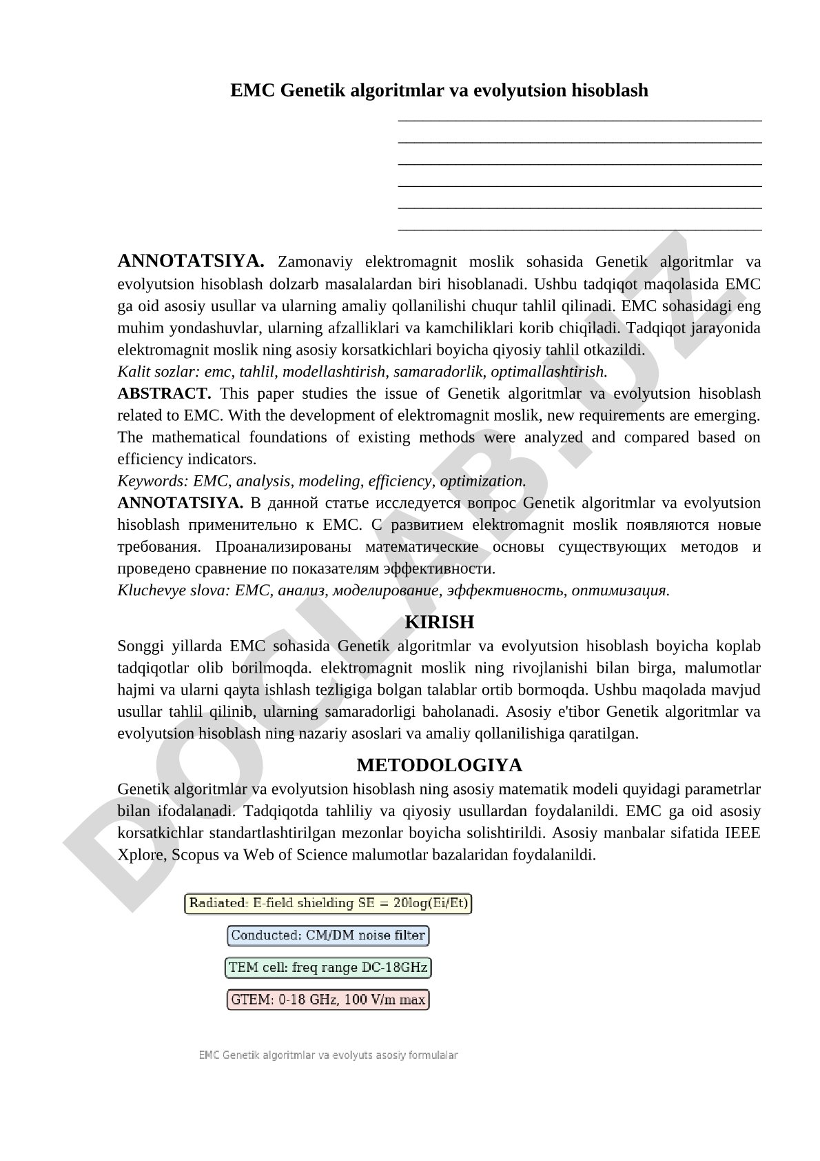 EMC Genetik algoritmlar va evolyutsion hisoblash