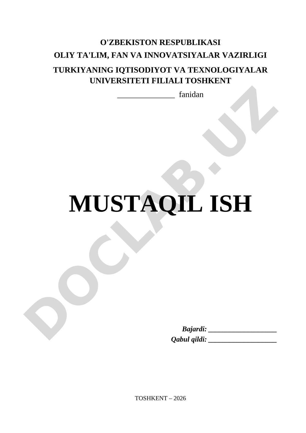 Mustaqil ish