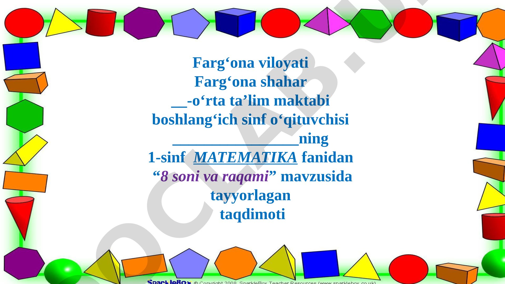 8 soni va raqami