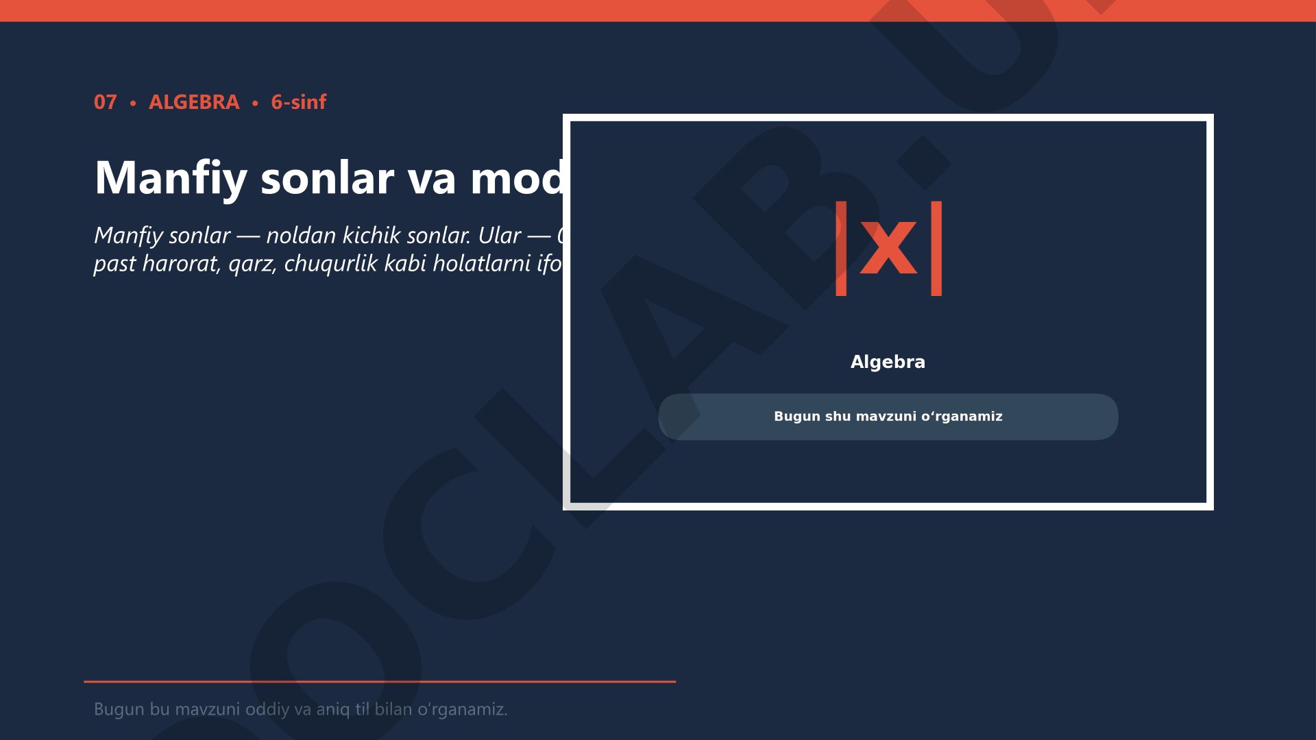 Manfiy sonlar va modul