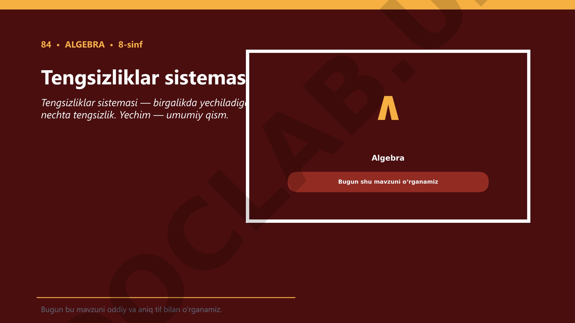 Tengsizliklar sistemasi