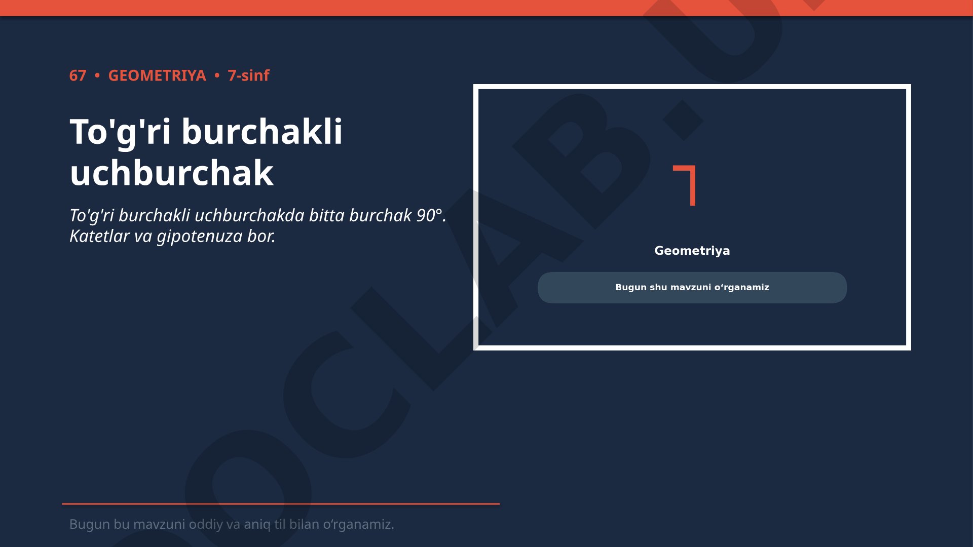To'g'ri burchakli uchburchak