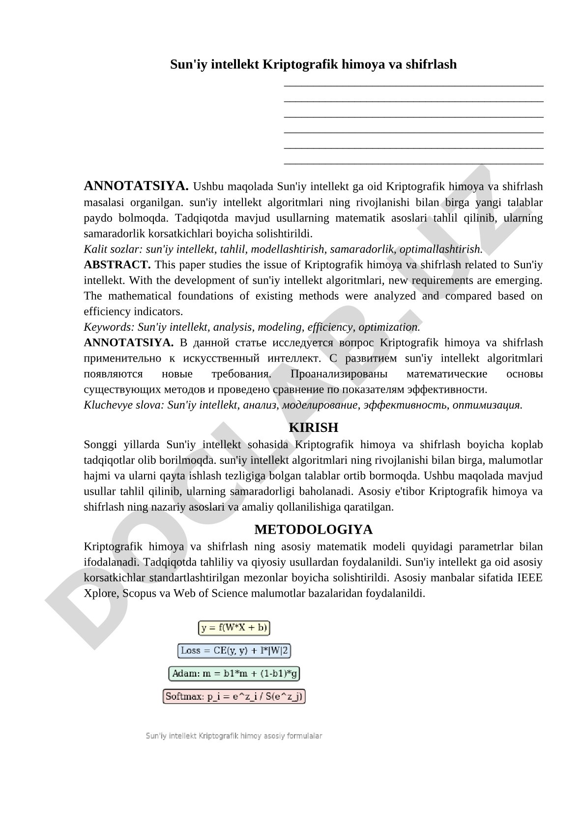 Sun'iy intellekt Kriptografik himoya va shifrlash