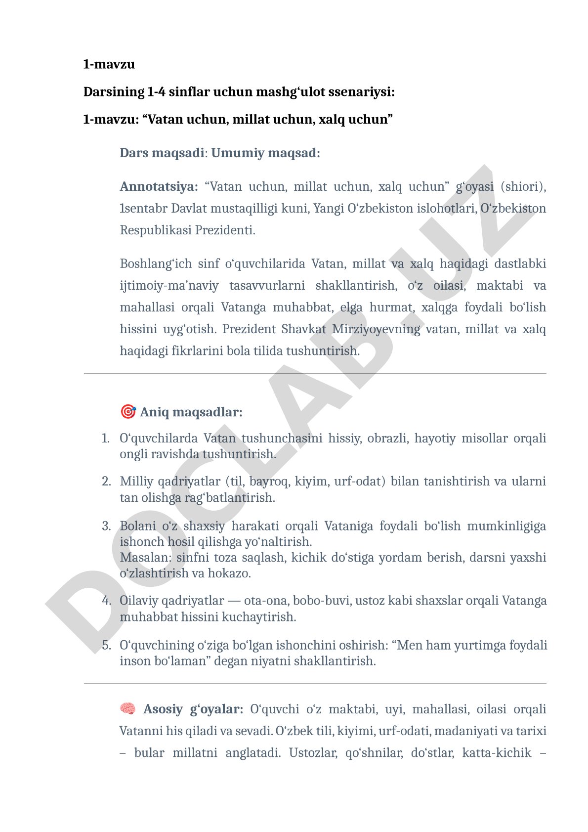 Vatan uchun, millat uchun, xalq uchun