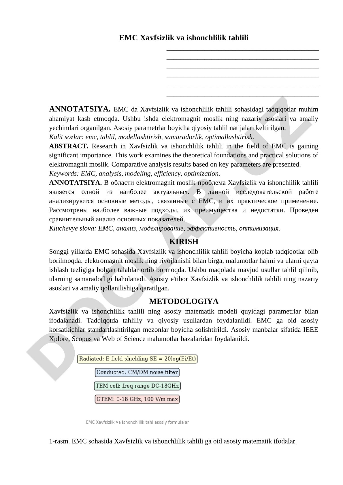 EMC Xavfsizlik va ishonchlilik tahlili