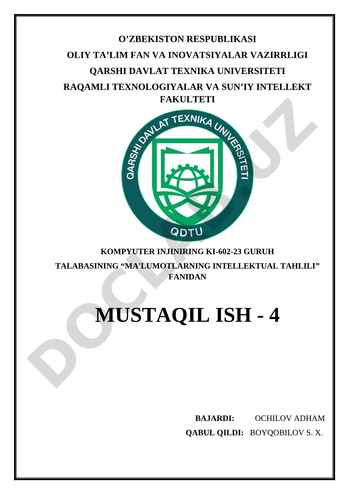 Kompyuter ko‘rish, ekologik monitoring, ishlab chiqarishni optimallashtirish va vaqt qatori bashorati bo‘yicha zamonaviy algoritmlar tahlili