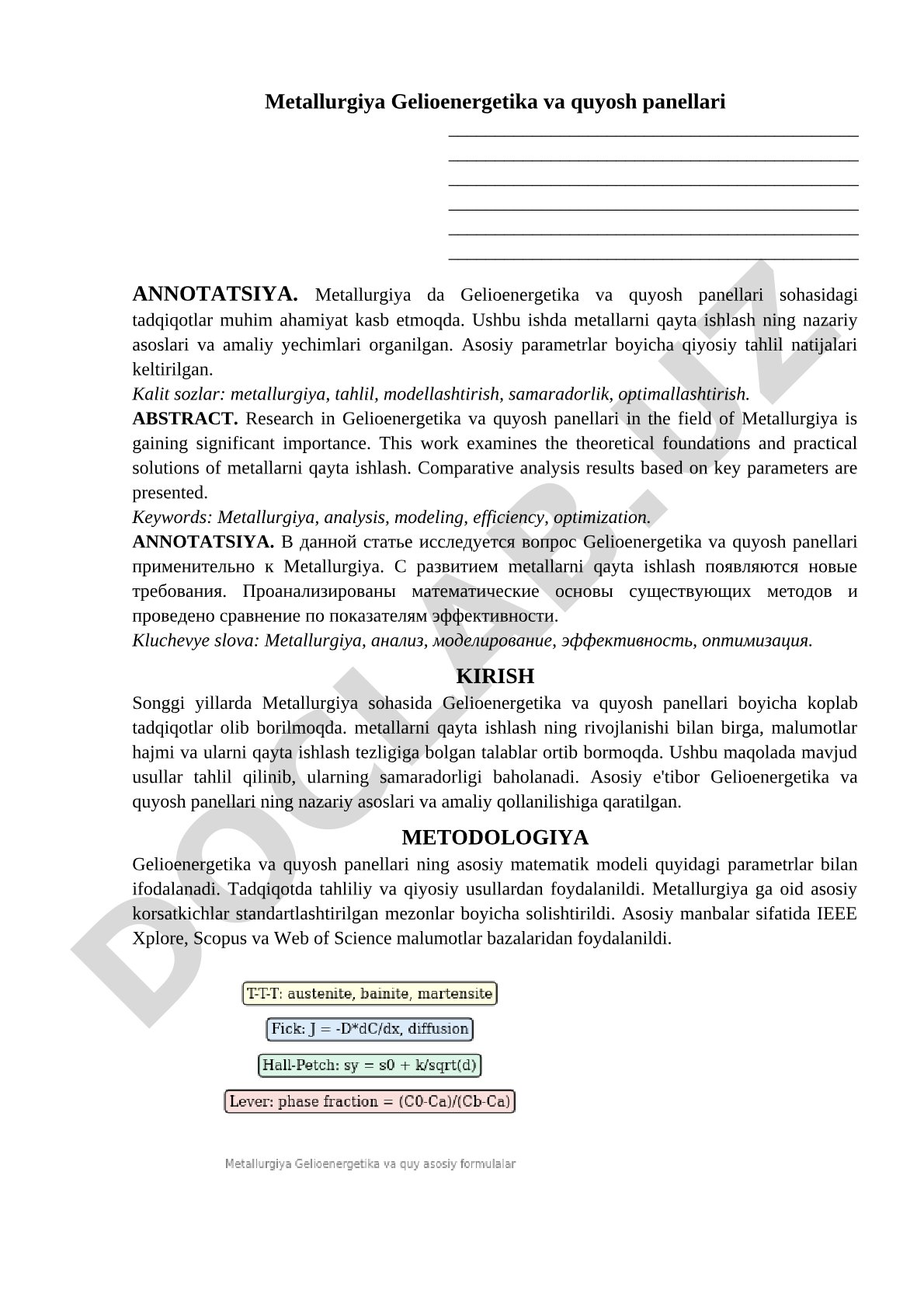 Metallurgiya Gelioenergetika va quyosh panellari