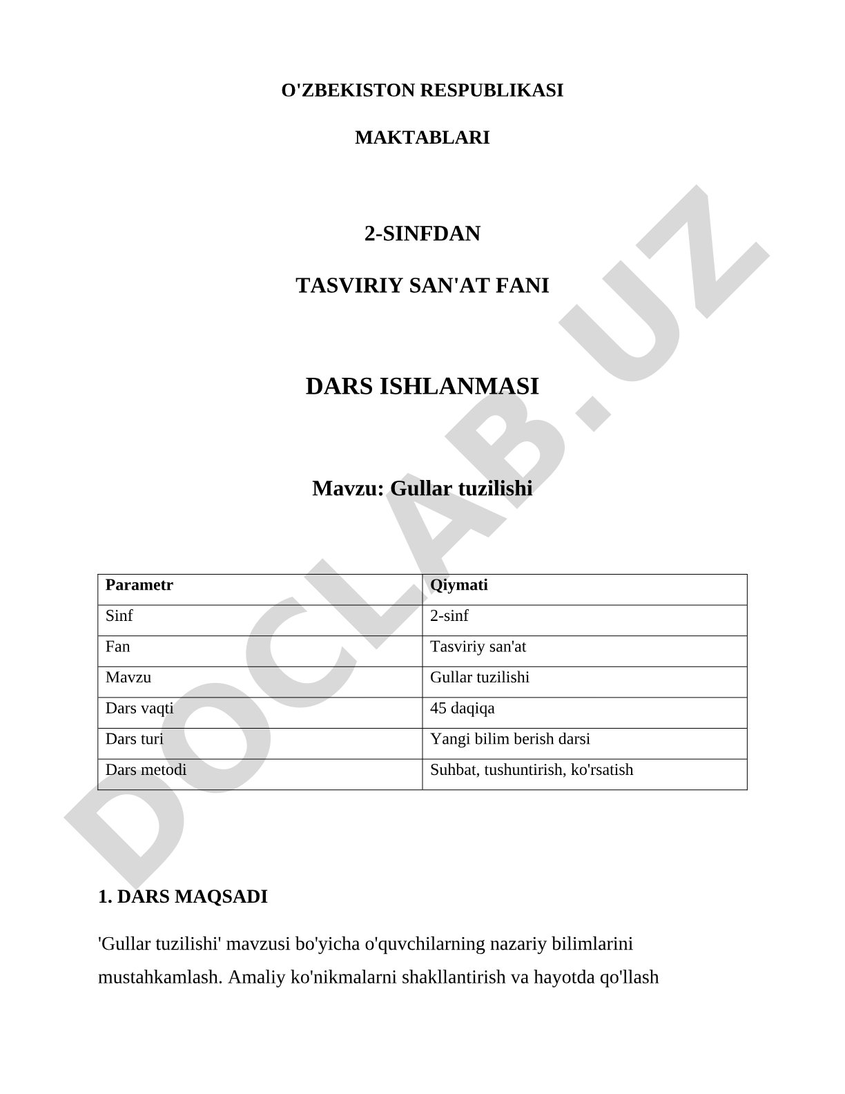Gullar tuzilishi