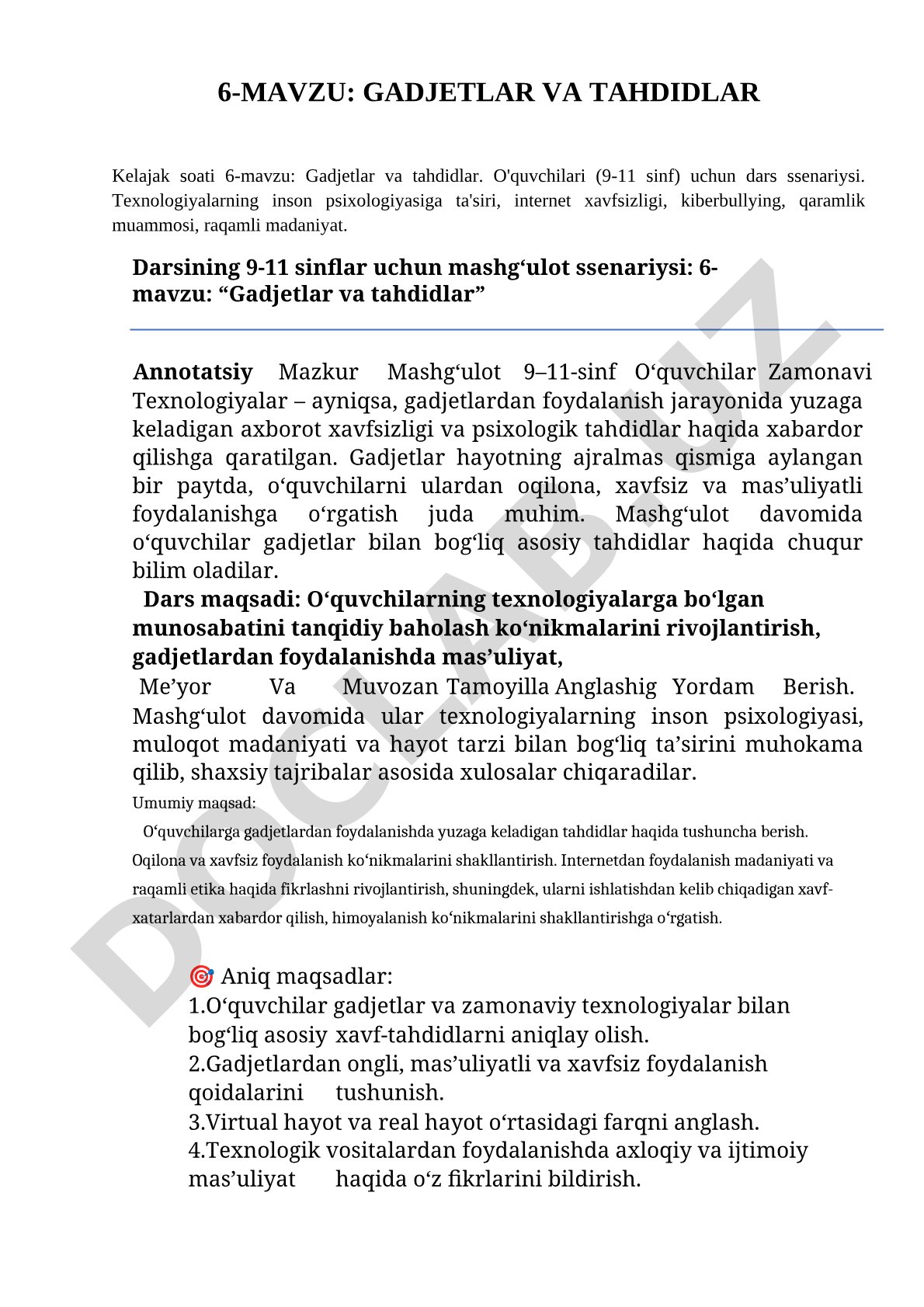 Gadjetlar va tahdidlar