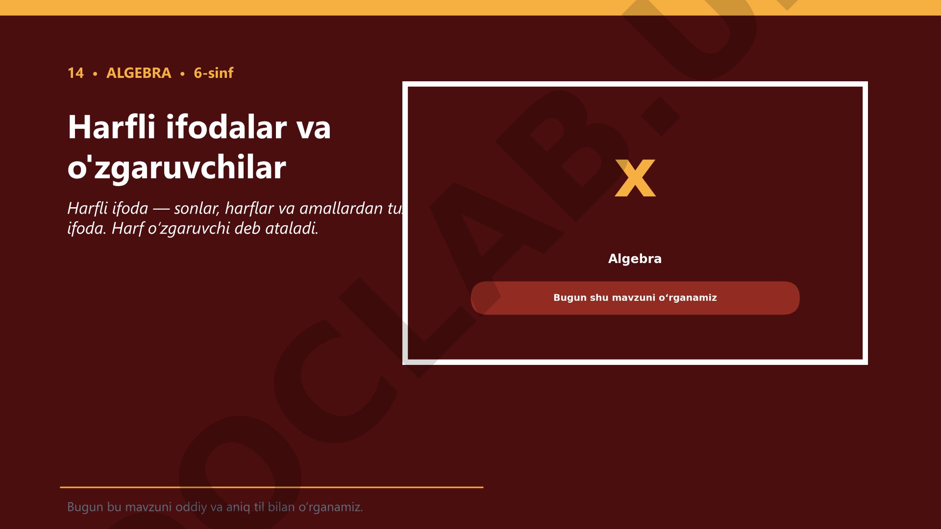 Harfli ifodalar va o'zgaruvchilar