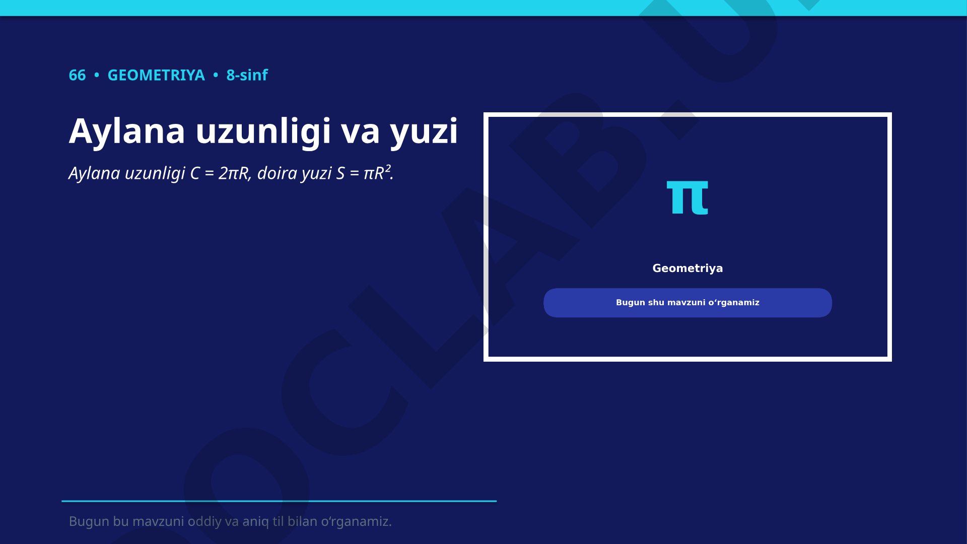 Aylana uzunligi va yuzi