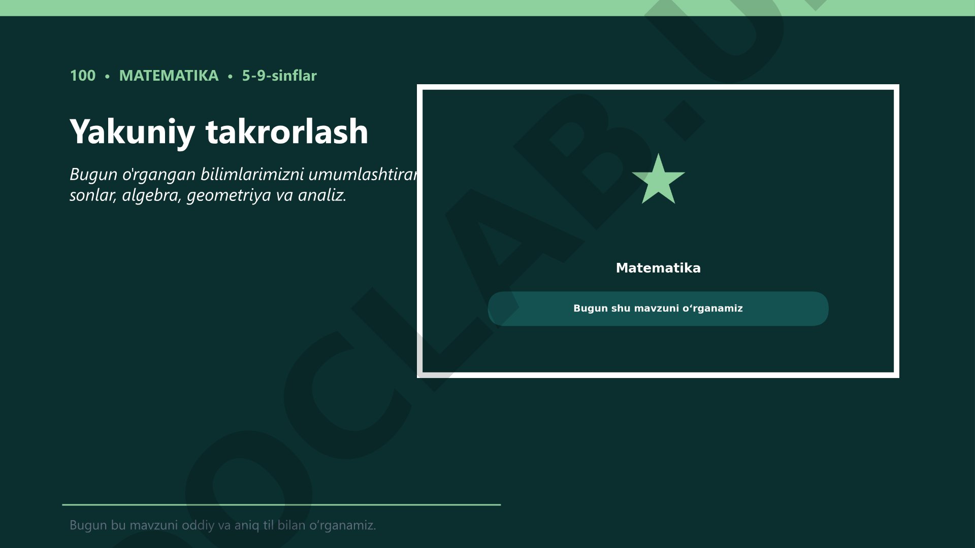 Matematika 5-9-sinflar yakuniy takrorlash