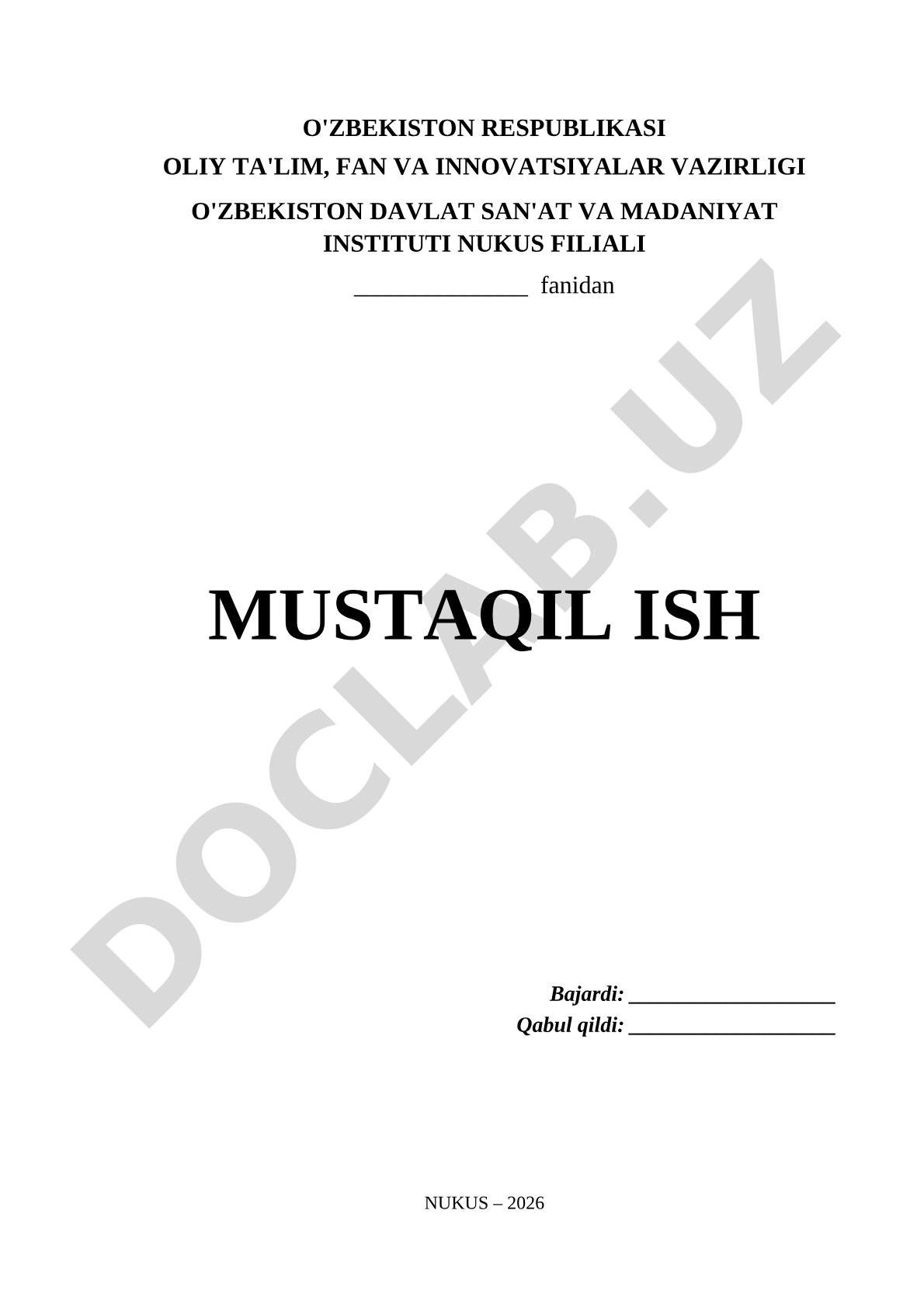 Mustaqil ish