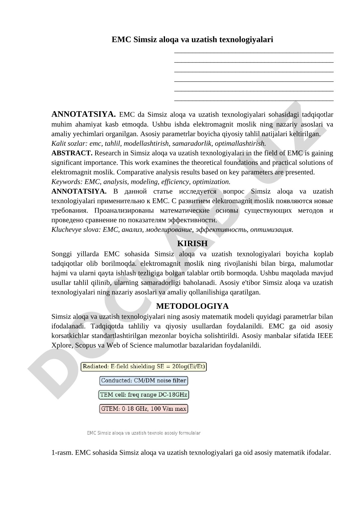 EMC Simsiz aloqa va uzatish texnologiyalari