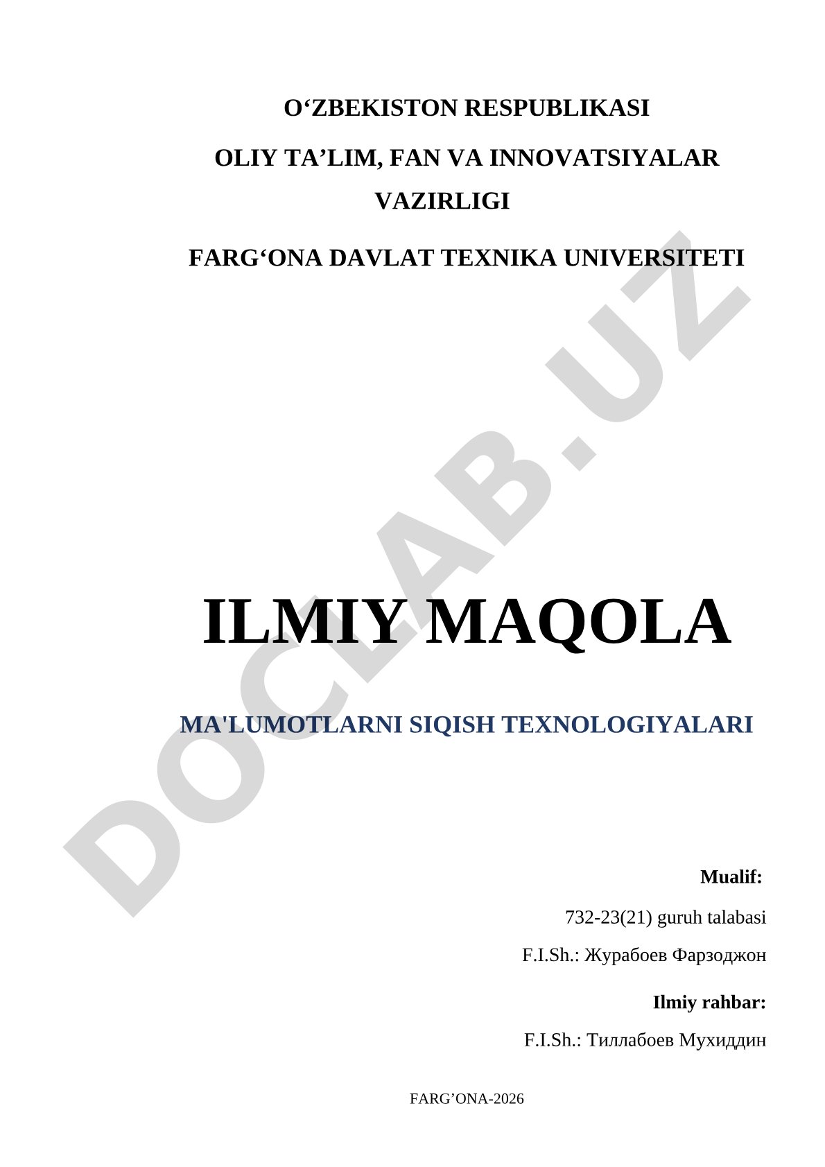 Ma'lumotlarni siqish texnologiyalari