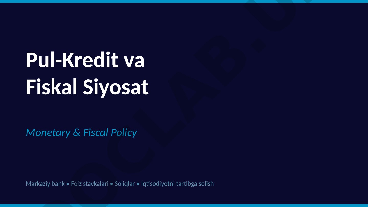 Pul-Kredit va Fiskal Siyosat