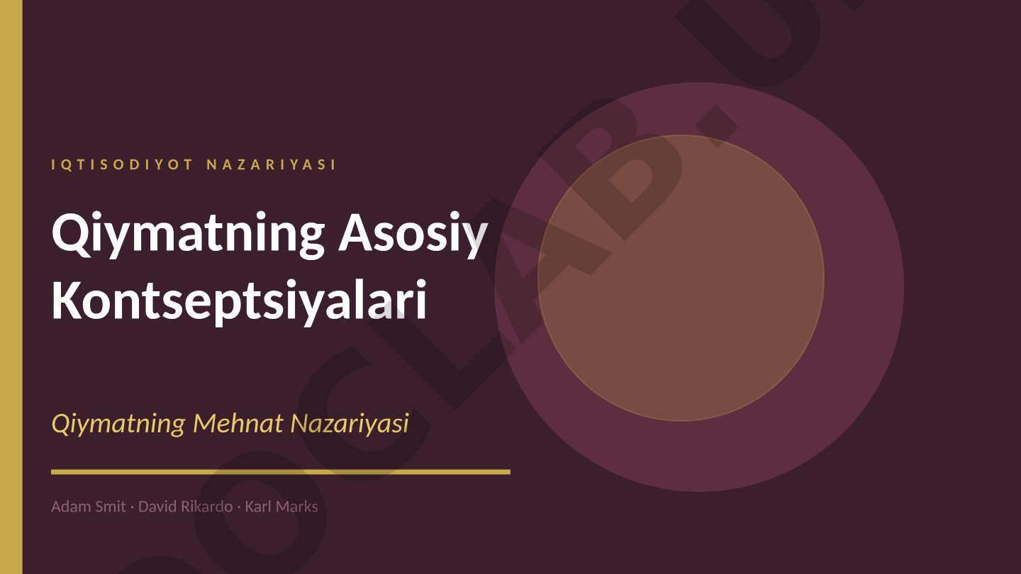 Qiymatning Asosiy Kontseptsiyalari