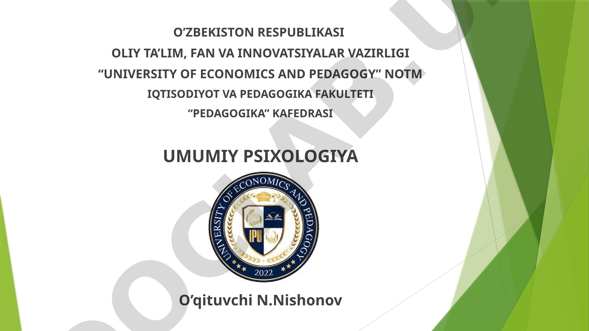 Yosh va pedagogik psixologiya fanining tadqiqot sohasi va muammolari. Psixik rivojlanish va uni davrlashtirish muammosi