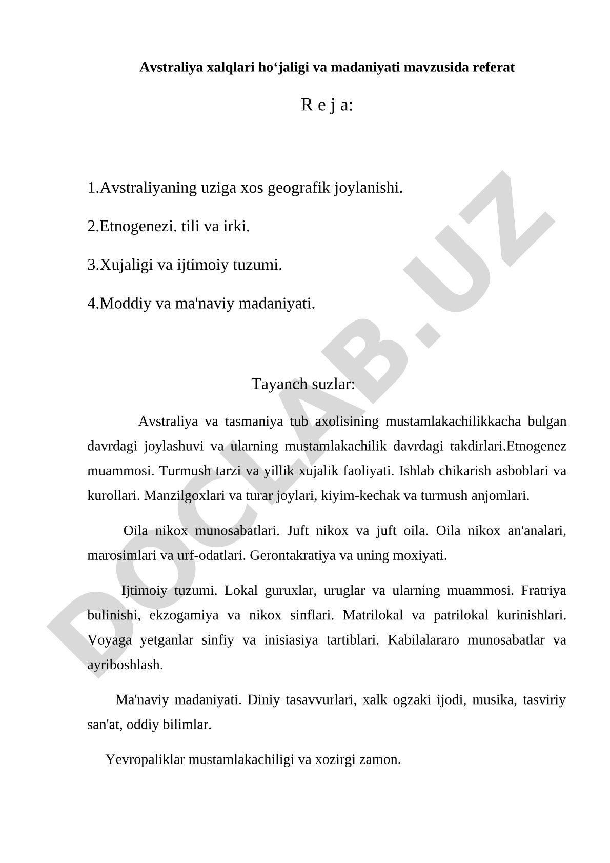 Tarix. Avstraliya_xalqlari_hoʻjaligi_va_madaniyati_mavzusida_referat