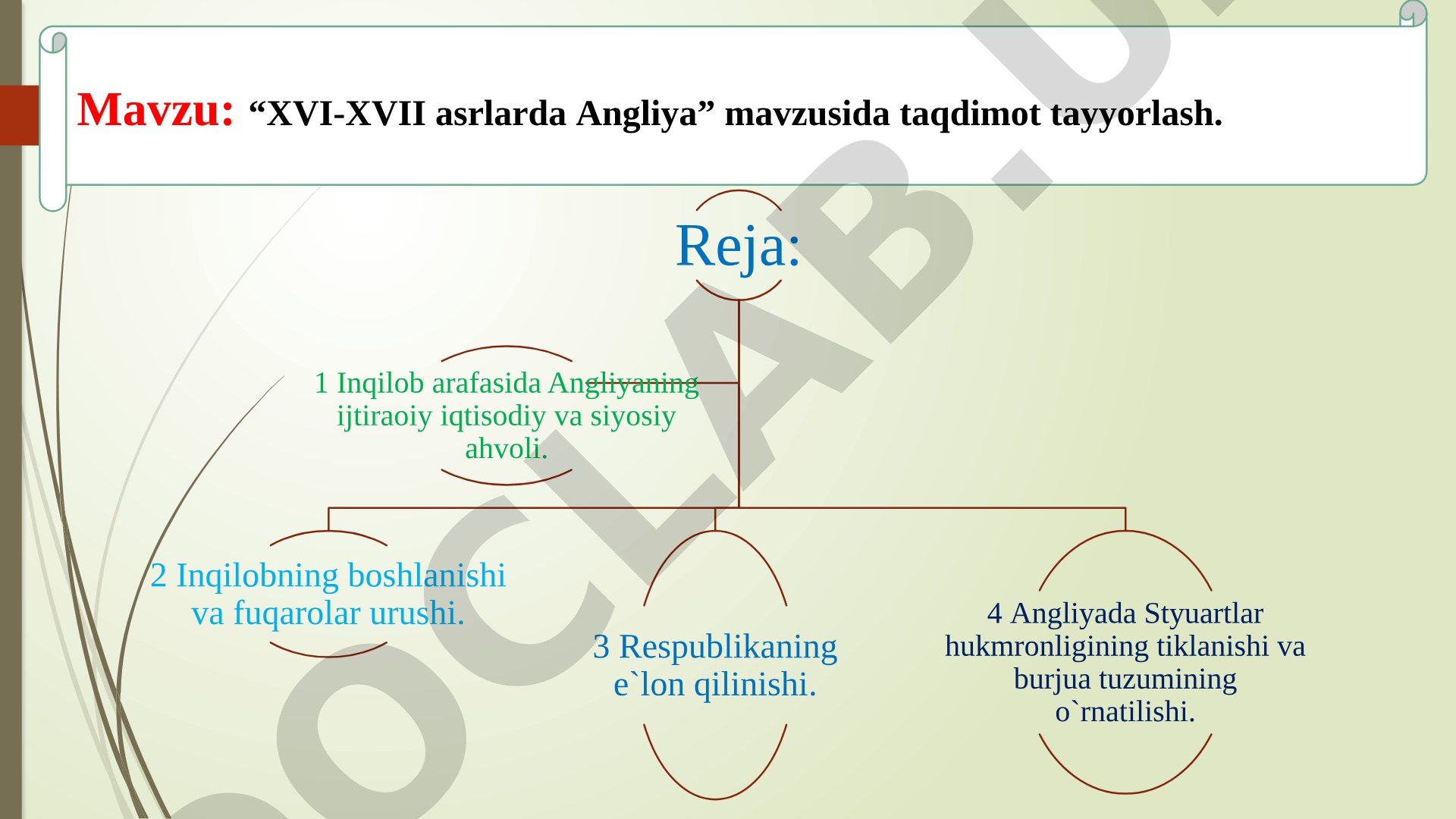Tarix. “XVI-XVII asrlarda Angliya”